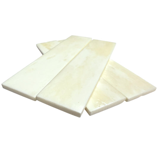 Malayan Products Bovine Bone Slabs, Knife Scale Blanks, Crafting Inlay Material for Jewelry, Shank Cleaned and Polished, Scrimshaw Carving or scrollsawing