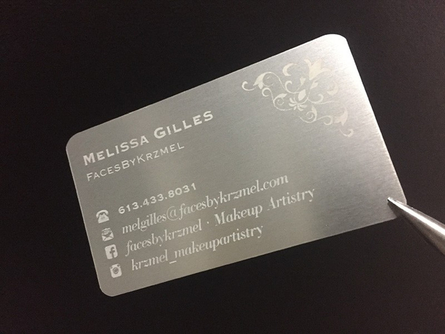 0.5mm Metal Business Cards 100ct (Silver) (Copy)